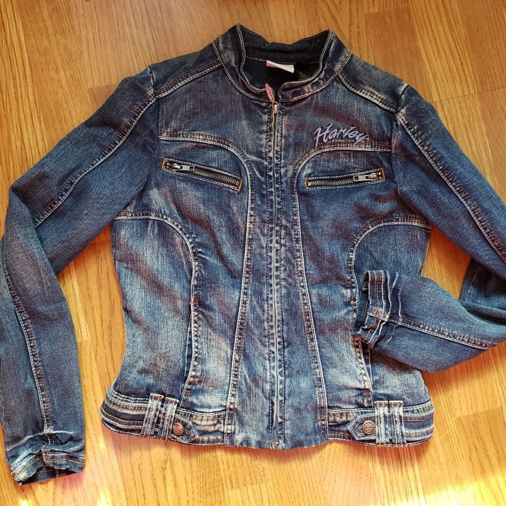 Harley Davidson jean jacket womens small